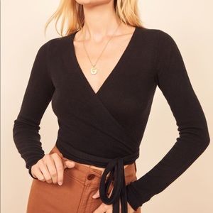 Reformation Cashmere Wrap Sweater XS